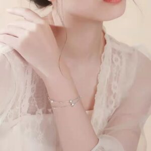 Sliver moon and star Bracelet, Clear Stone Bracelet, Adjustable alloy fashion jewelry accessories for woman #GRD450