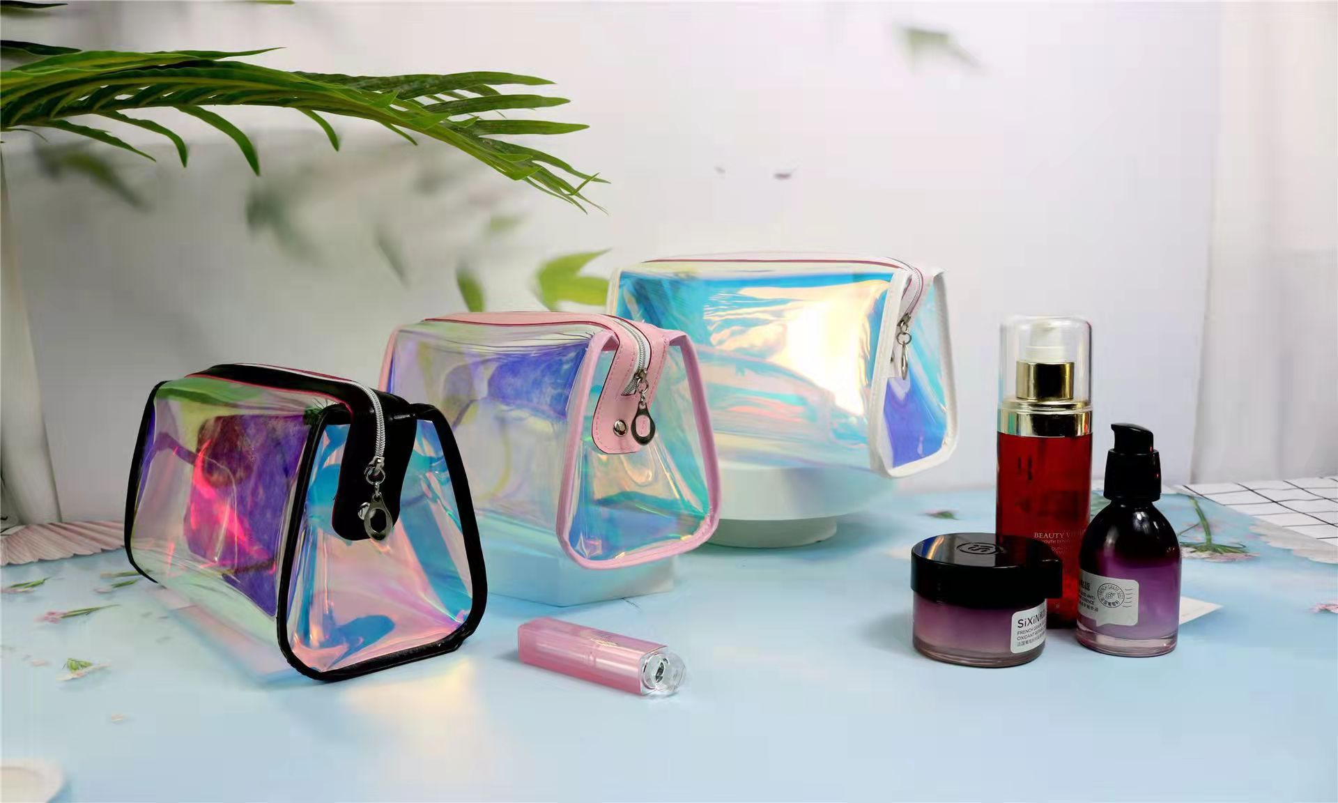Wholesale TPU Cosmetic Bag For Woman Make-up pouch for girls, Customised Storage Bag, Portable bag for lady #GRD479 - Image 5